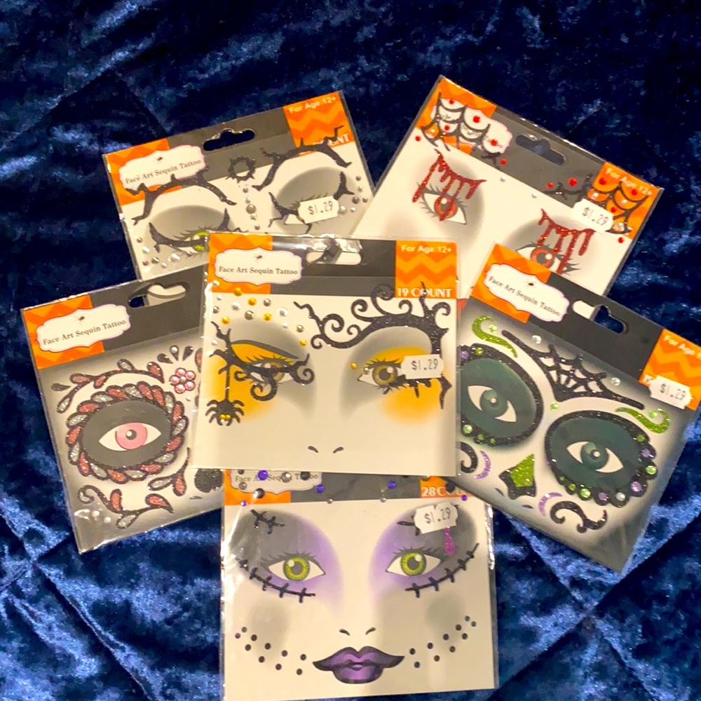 Face Art Sequin Tattoo - pack of 6